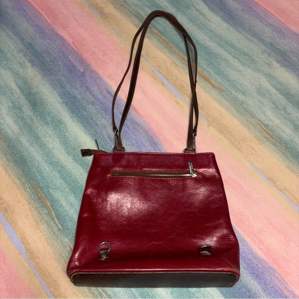 Vintage Cuoieria Fiorentina Italy red leather convertible purse back pack